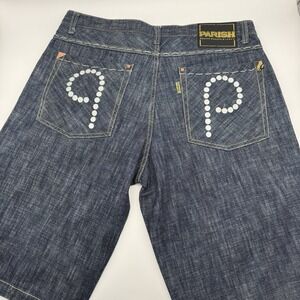 Parish Nation Men's Size 38 Baggy Jean Denim Shorts Red Button Fly Relaxed Fit